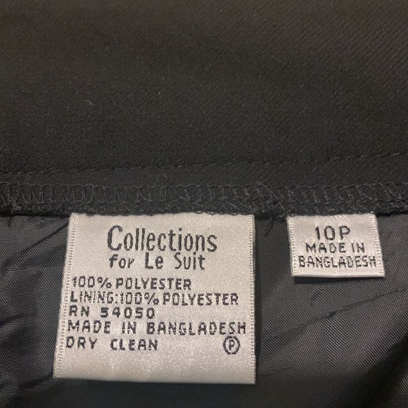 Kasper 10P blue vest top Le Suit size 10P black pants, matched set Polyester - Picture 8 of 8